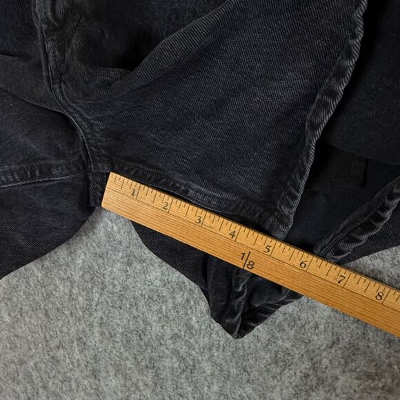 AGOLDE Shorts Womens 26 Black Fade High Rise Broken Waistband Cut Off Button Fly - Picture 9 of 11